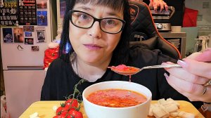 Мукбанг | Свекольник, Сало,Чесночёк | Обжор Асмр