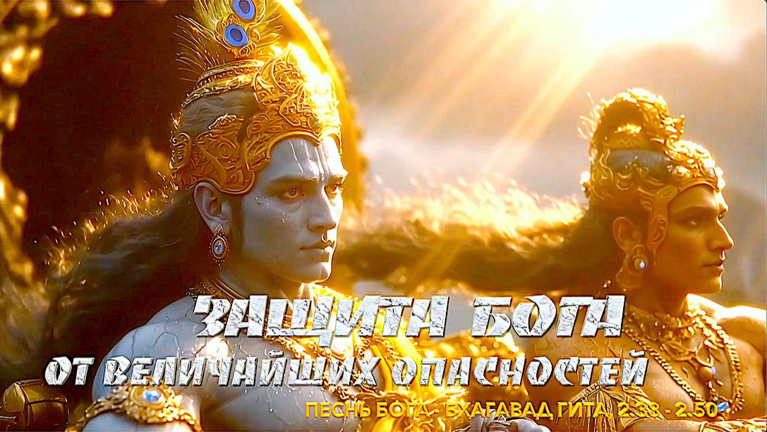 ЗАЩИТА БОГА от величайших опасностей  Песнь БОГА  Бхагавад Гита 2 глава Тексты 2.38-2.50 