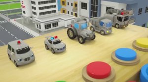 Цвета на английском для детей! Большой спуск в городке! Детские мультики про машинки стишки и песни