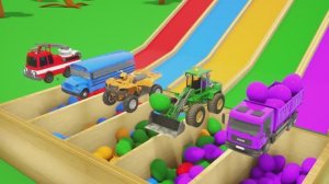 Развивашки для детей Песенки Школьный автобус Цветная труба Игра с мячом Детский мультик про машинки