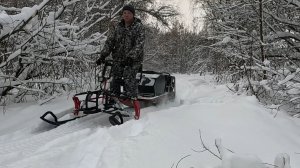 Скрестил мотобуксировщик Мужик 600 с модулем Ikudzo. Смена масла, обкатка.