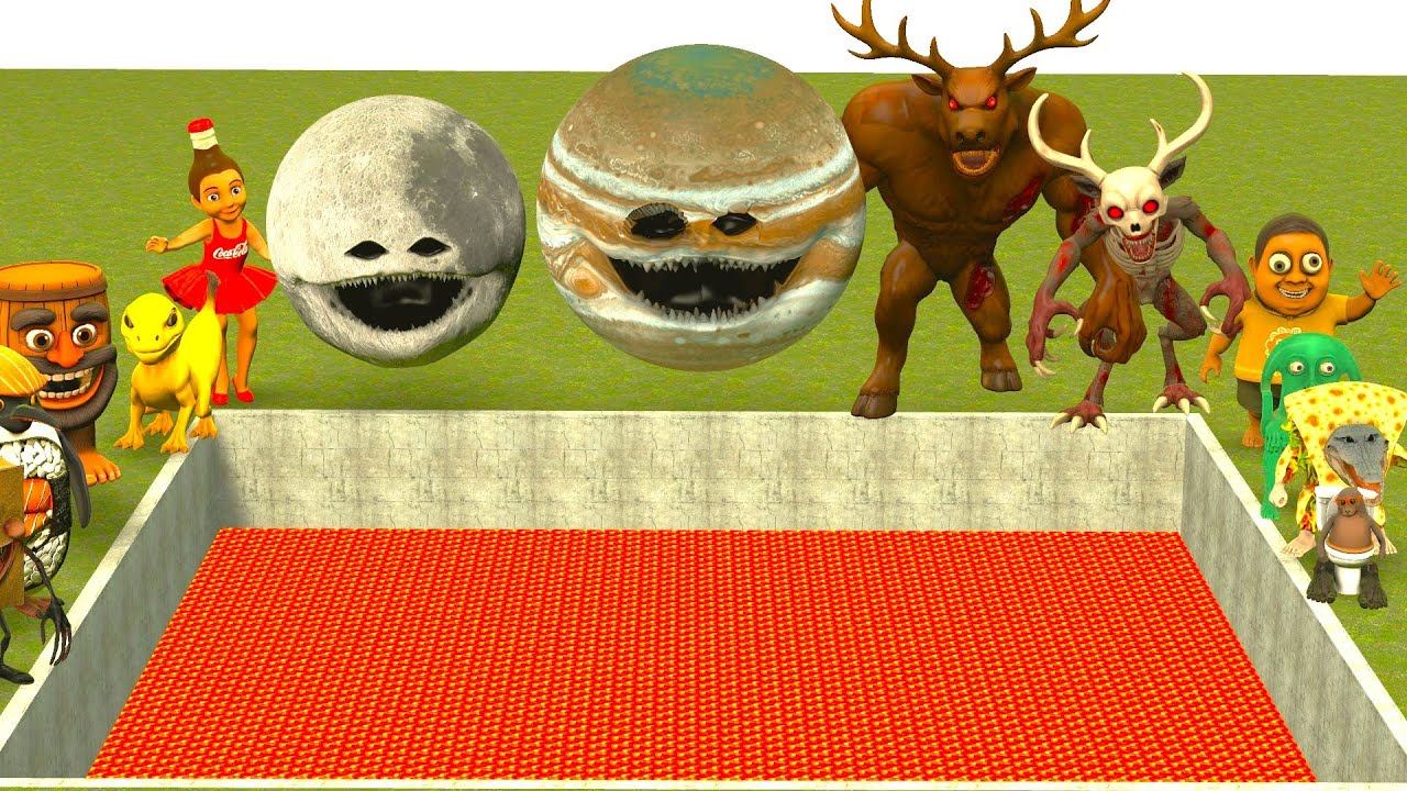 УНИЧТОЖЬТЕ АРМИЮ ЮПИТЕРА ПЛАНЕТ, ТИТАНА-ОЛЕНЯ В ЛАВЕ