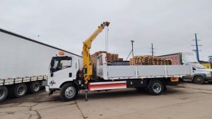 ИСУЗУ ISUZU эвакуатор с КМУ XCMG SQS-100-4 с съемными и откидными алюминиевыми бортами и корзиной 5