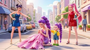 Озорная малышка Руми, незаметно разрезала платье своей мамы. Охотники на демонов