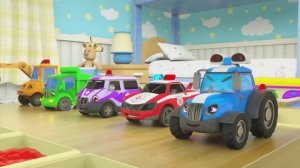 Веселый трактор для малышей! Маленькие машинки прыгают в бассейн! Детские мультики про машинки!