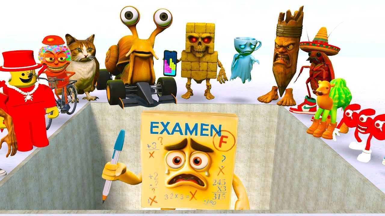 Экзамен F из Steal a Brainrot в сегодняшней битве на Гигантской Яме в Garry’s Mod!