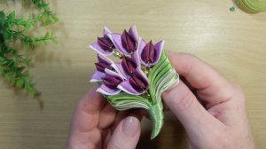 3 Идеи броши из косой бейки своими руками.