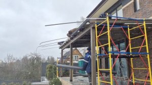 монтажа поликарбоната и водосточной системы