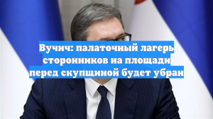 Вучич: палаточный лагерь сторонников на площади перед скупщиной будет убран