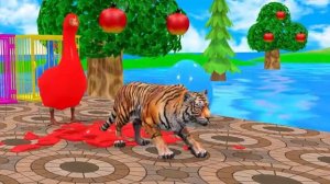 Длинная игра-слайд с коровой, слоном, Гориллой, Бегемотом, Тигром, 3d-игра с животными
