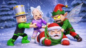 ГДЕ САНТА грустная история в РОБЛОКС! ЗЛОЙ ЭЛЬФ украл САНТУ и запер в тюрьме! ПАПА и ПОДРУГА спасают