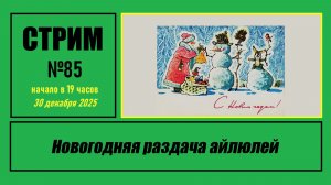 Стрим #85 "Новогодняя раздача айлюлей"