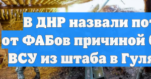 В ДНР назвали потери от ФАБов причиной бегства ВСУ из штаба в Гуляйполе