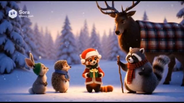 НОВЫЙ ГОД ПРИШЕЛ! Животные празднуют новый год! Песни для самых маленьких смотреть онлайн