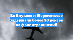Во Внуково и Шереметьево задержали более 50 рейсов на фоне ограничений