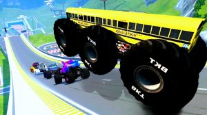 МУЛЬТИКИ ПРО МАШИНКИ Эпические прыжки и столкновения на скоростном монстр-траке Beamng Drive #116