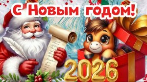 Поздравление с Новым годом. С новым 2026 годом Лошади. Красивое поздравление