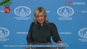 М.Захарова - О допуске молодёжных российских и белорусских спортсменов к соревнованиям, 25 декабря