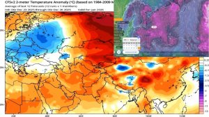 Январь 2026 года на ЕТР ожидается ниже климатической нормы. Предварительная метеомодель