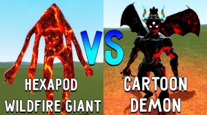 МУЛЬТЯШНЫЙ ДЕМОН ПРОТИВ ОГНЕННОГО ТИТАНА В МАЙНКРАФТ! БИТВА CARTOON DEMON VS HEXAPOD GIANT MINECRAFT