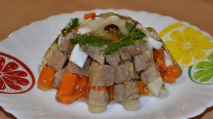 Прозрачное Заливное из говядины с желатином
