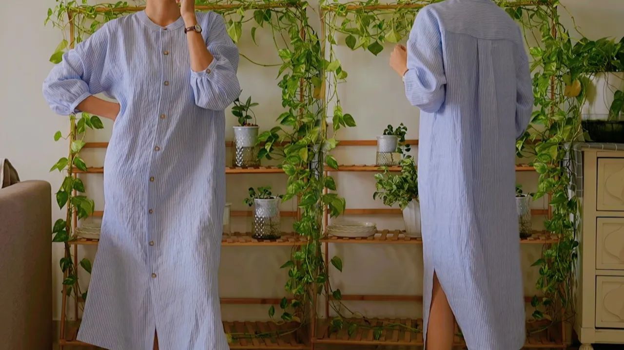 Платье-рубашка в стиле ретро для женщин, свободного кроя. Крой и пошив. смотреть онлайн