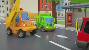 Развивающие видео для детей полицейская машина и пожарная машина убираем мусор с дороги