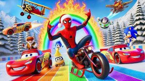 МУЛЬТИК ДЛЯ ДЕТЕЙ | МОЛНИЯ МАКВИН И ЧЕЛОВЕК ПАУК НОВОГОДНИЕ ПРИКЛЮЧЕНИЯ ГОНКИ НА МАШИНКАХ