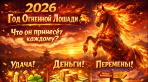 2026 — Год Огненной Лошади 🔥🐎 Что он принесёт каждому? Удача, деньги и перемены!