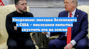 Умеренков: поездка Зеленского в США – последняя попытка спустить его на землю