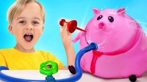 крутые научные эксперименты с надувными игрушками!!!