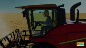 МУЛЬТИКИ ПРО ТЕХНИКУ. Комбайн. Детские песенки.