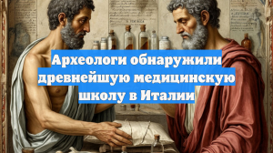 Археологи обнаружили древнейшую медицинскую школу в Италии