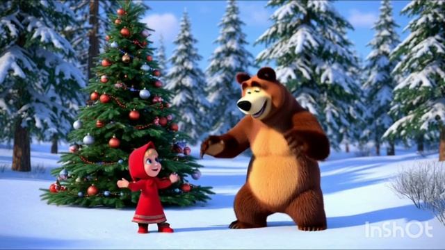 Веселый новогодний мультик герои мультфильмов и сказок танцуют у новогодней елки мультик смотреть онлайн