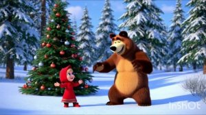 Веселый новогодний мультик герои мультфильмов и сказок танцуют у новогодней елки мультик