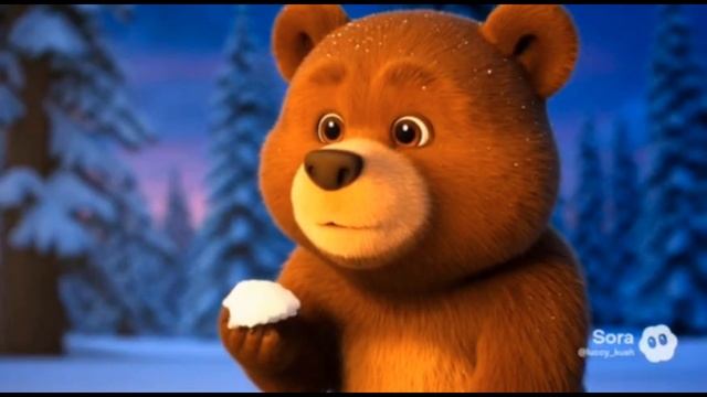 Веселая песня про новый год ! Лисичка и зайчик играют у новогодней елки! смотреть онлайн