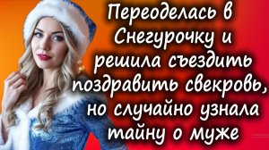 Переоделась в Снегурочку и решила съездить поздравить свекровь, но случайно узнала тайну о муже
