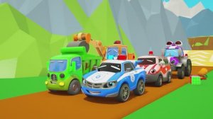 Развивающие видео для детей! Песня полицейского замена шины на полицейской машине! Детские мультики