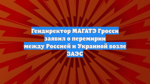 МАГАТЭ объявило об «окне тишины» между Россией и Украиной близ ЗАЭС