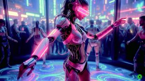 Киберпанк ночной клуб.Футуризм.Cyberpunk night club.Futurism