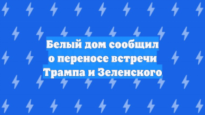 Белый дом сообщил о переносе встречи Трампа и Зеленского