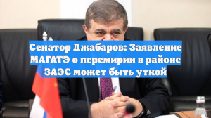 Сенатор Джабаров: Заявление МАГАТЭ о перемирии в районе ЗАЭС может быть уткой