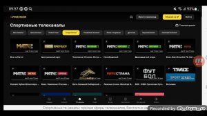 Спортивные телеканалы онлайн-кинотеатров России/V2