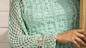 Блузка салатового цвета крючком