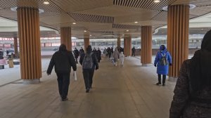 Строительство навеса «Сухие ноги» у станции метро «Славянский бульвар» (декабрь 2025)