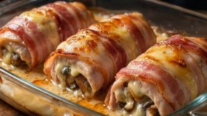 Этот рецепт сводит с ума! Хрустящие куриные рулеты в беконе! Я готовлю их на каждую вечеринку!