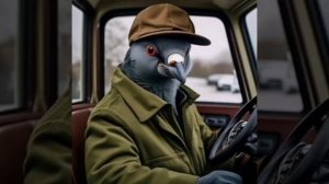 Голубь водитель.