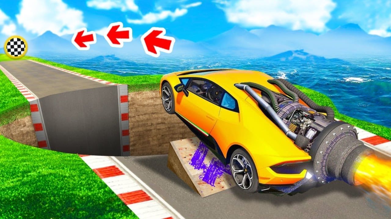 Сможет ли реактивная ламба перелететь огромную яму в гта 5 ? - эксперимент в gta 5 смотреть онлайн