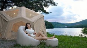 Кемпинг около реки, звуки природы.