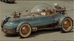 Стимпанк концепция автомобилей будущего Ai